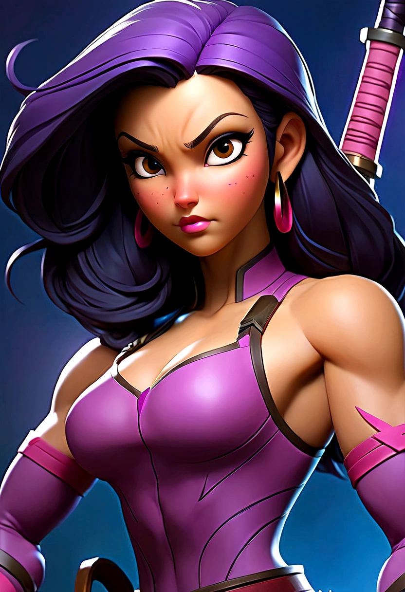 Arafed woman with big-boobs with abs muscle veins dressed in latex holding a sword and a sword., psychopath, PSYLOCKE de los x men, PSYLOCKE de los x men, young ninja gaiden portrait, retrato seductor de PSYLOCKE, samira from league of legends, PSYLOCKE de los xmem, PSYLOCKE, cosplay, heroine, PSYLOCKE, all naked hazel yellow cat eyes. ((smile))