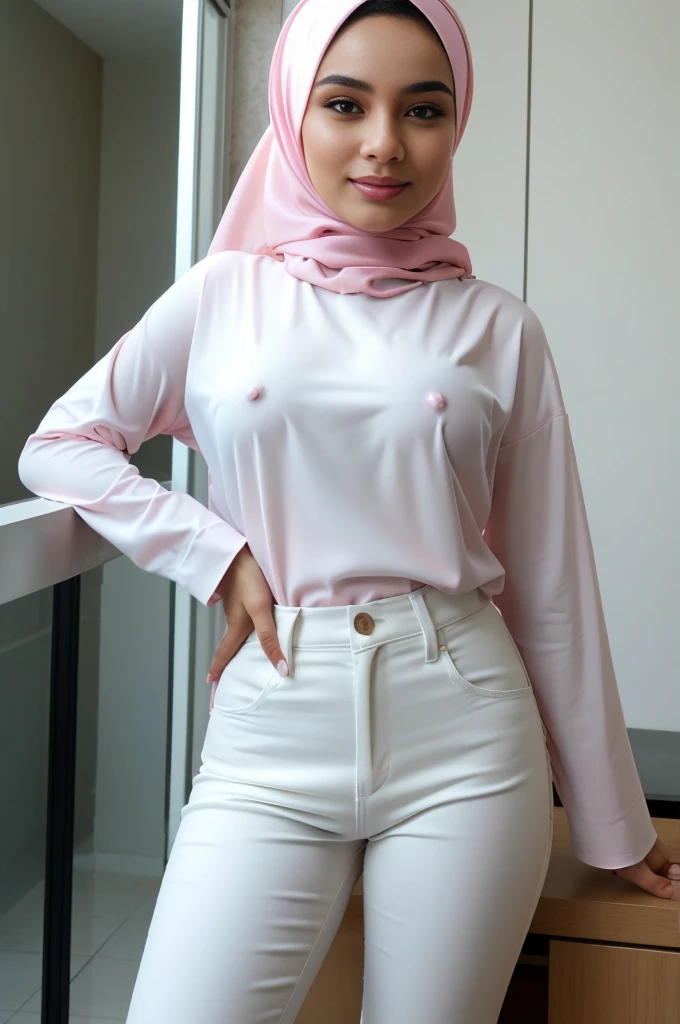 topless hijab women, show beauty 36D breast, (((pink nipple)))