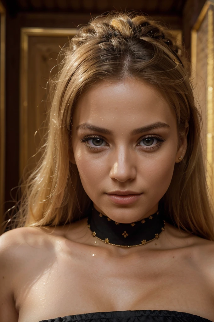 a beautiful blonde woman, beautiful golden blonde hair, detailed eyes, beautiful detailed lips, extremely detailed face, long eyelashes, in the country of Egypt, wearing a long black arab dress which goes to her feet, (best quality,4k,8k,highres,masterpiece:1.2),ultra-detailed,(realistic,photorealistic,photo-realistic:1.37),HDR,UHD,ultra-fine painting,sharp focus,physically-based rendering,extreme detail description,professional,vivid colors,bokeh,portrait, vue sur les pyramides en arrière plan, photo prise par un photographe, le cheveux porter par le vent, les mains derrière le dos