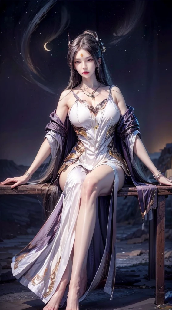 realistic, 1 women, best quality, 12k, HD, long hair, big round breasts, cleavage, ponytail, necklace, jewelry, shorts, short jacket, slim hips, hair tie, yellow eyes, black hair, super detailed, Eye details, hair details, person details, mouth details, face details, breast details, clothes details, hair details, pants details, hand details, whole body