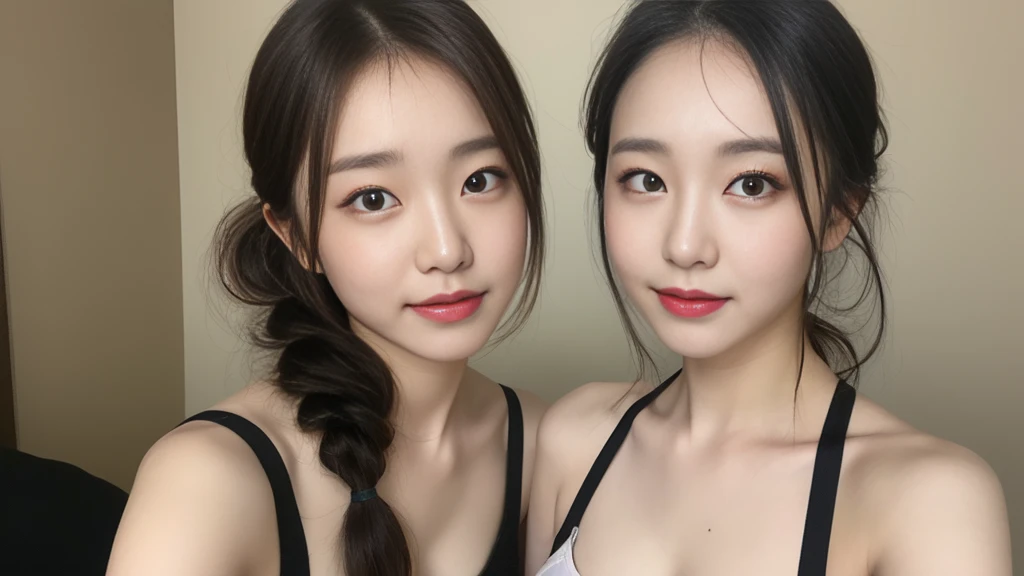 ((Best image quality, 8K, masterpiece:1.3)), One girl, Beautiful woman with slim abs:1.3, (Casual Hairstyles, Huge boobs:1.2), sexy suspenders:1.1, Ultra-fine face, Detailed eyes, double eyelid,smile,Bedridden