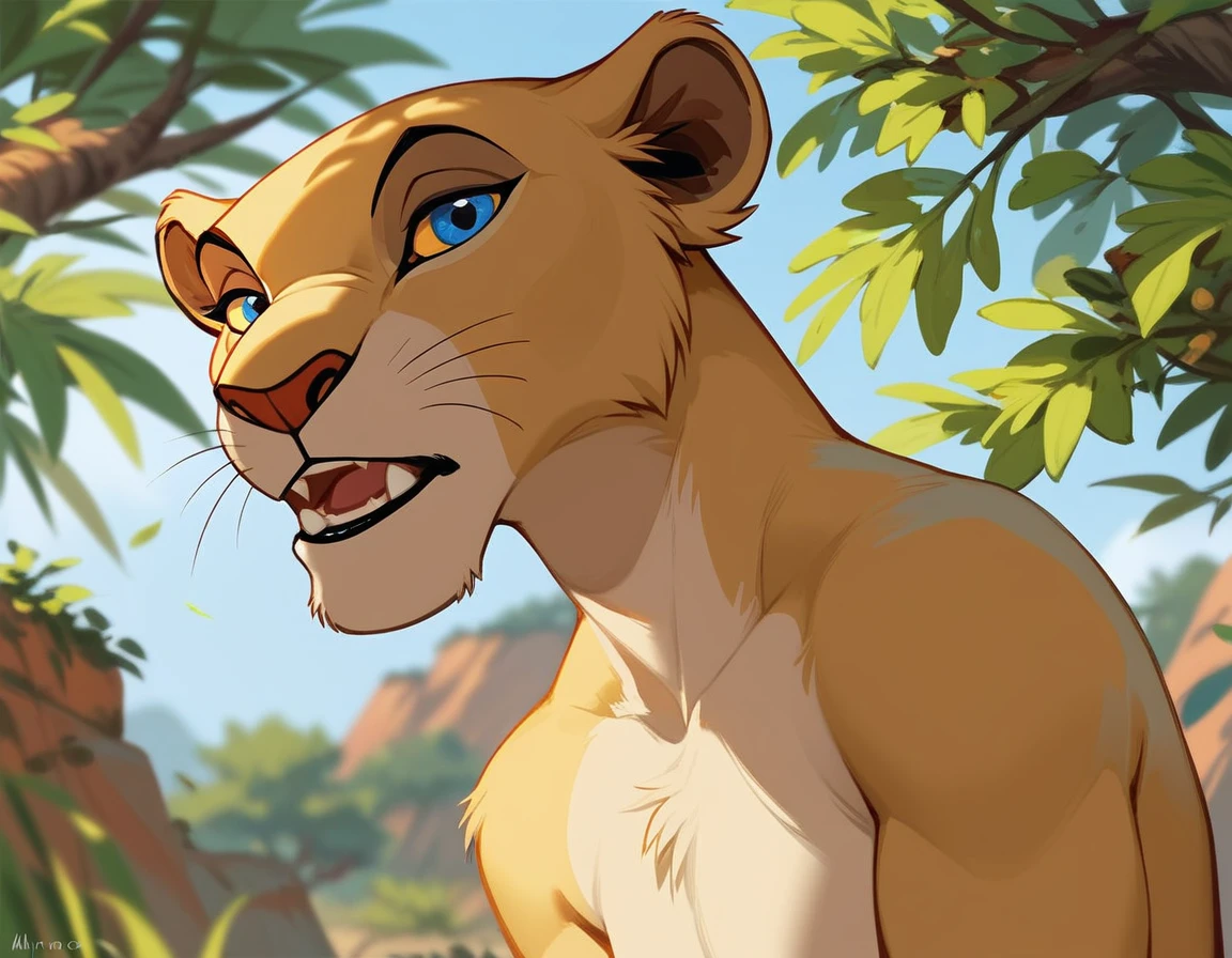 Solo, score_9,score_8_up,score_7_up, Kiara from the lion king, Anthro furry lioness girl,
