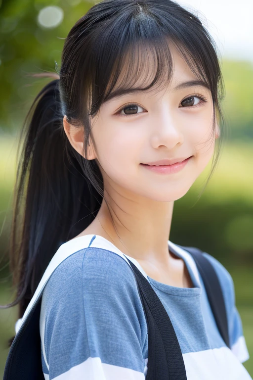 8K、Japanese、whole body、(Beautiful Japanese Girl、Classmate、Landscape and innocence、cute), Ultra-high resolution,Realistic,Ultra-detailed、Highest quality,Very detailed、Detailed Background、Slender、とてもBeautiful Japanese Girl、Detailed face:1.3), (Hair is up、Black-haired:1.4), (、cute系、Adorable 14 year oPerfect body: 1.1), (White T-shirt,Wearing short dark blue hot pants), A shy smile、Show me your beautiful teeth、非常にDetailed face、Detailed lips、Detailed eyes、 gravure idol、 Clear Skin、Inside the Arena,((whole bodyエスビアン)), Focus on the buttocks and beautiful thighs、Dynamic pose、

