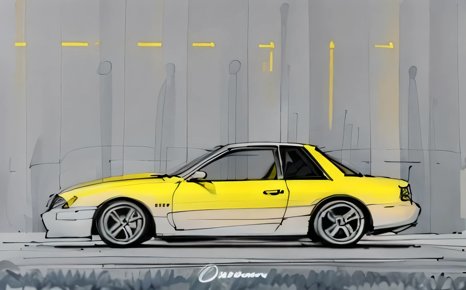 linear, gray and yellow, white background, simple background,sketch, 