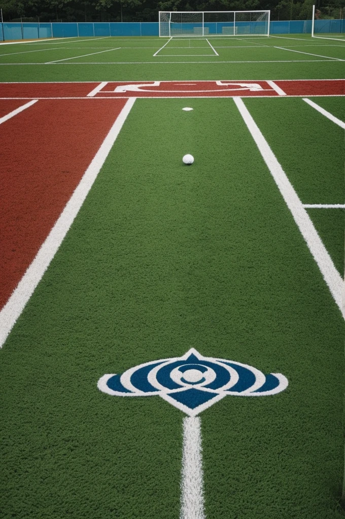 Soccer field with Thundercats characters, on one side the feline den and on the other the word Thundercats