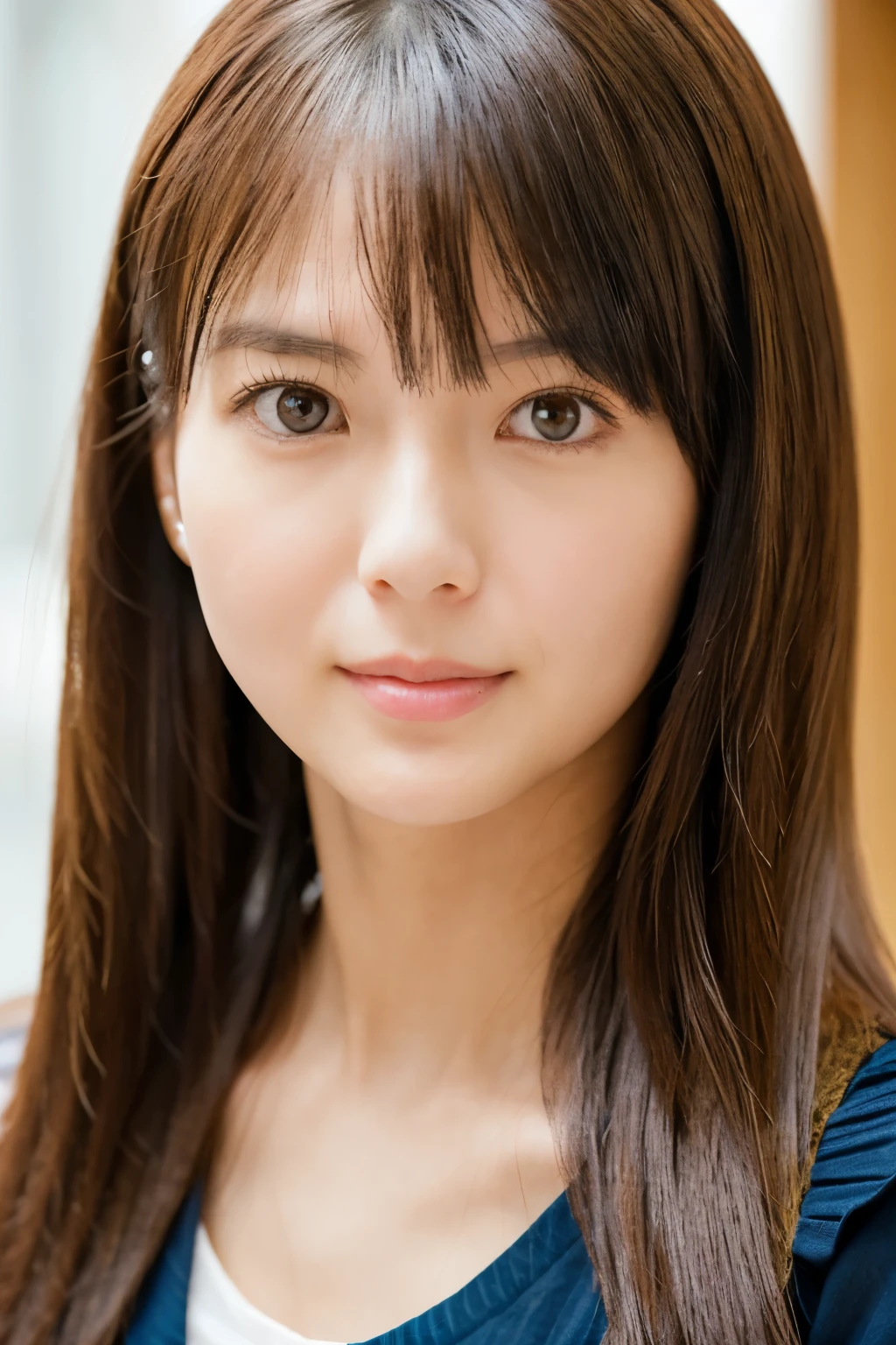 (High reality photograph, high resolusion), Skinny Japanese lady, 30 years old, cute face, detailed face, detailed eyes, various hair style, skinny figure, correct body anatomy, ((looking straight ahead)), facing the camera directly, single photo, a photo captured the best moment expressing the beauty and brains, ((with simple background))