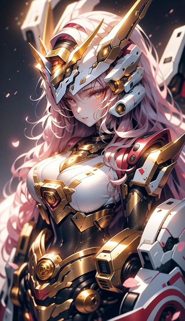 best quality, masterpiece, Ultra-high resolution, (Realistic:1.5), original photo, 1 girl,versace Off-shoulder Kimono Mecha Paladin Future Armor, in the darkness, Deep shadows, Low profile, Cold Light, sexy look, long hair,Mix Girl,Yinglaite, Half-length photo,NSFW, warm lights, dramatic light, (intricate details:1.1), complex background, (rutkowski:0.66), (teal and orange:0.4)