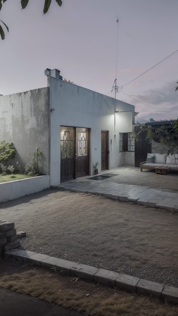 ((Colonial style house)), ((Lumion Pro rendering)), night lighting, cinematic quality