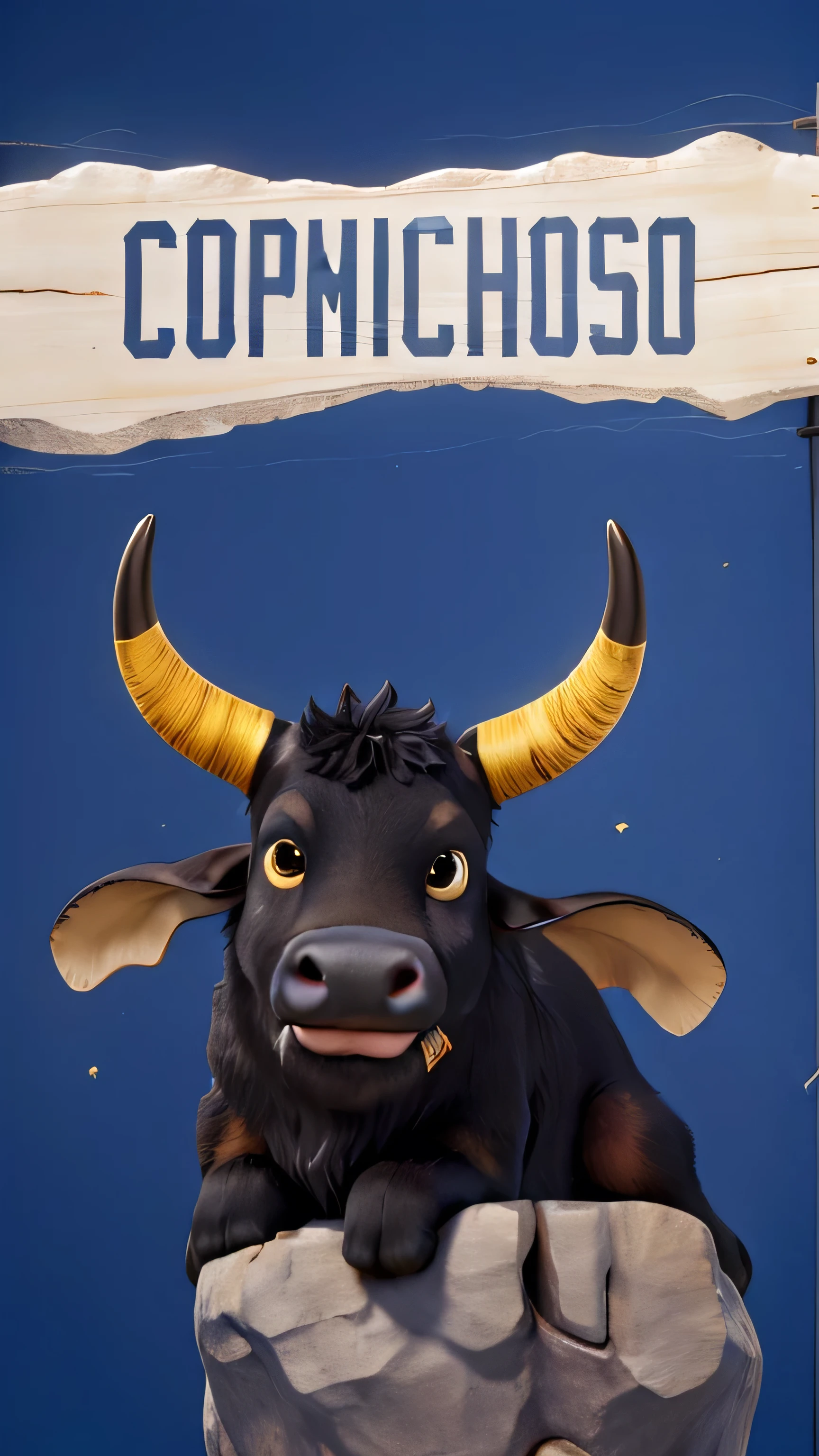 Black ox with a yellowish star on its forehead