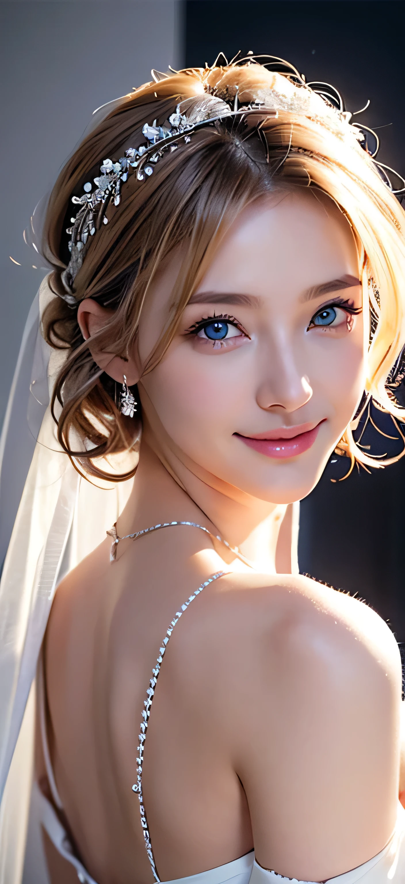 bride、Wedding Style、wedding style photos、Luxury dresses、church、Light clothing、Formal Wear、night scene、illumination、blue eyes、bionde、short hair、Hair tied up、Full body photo、Sexy Face、short hair、 Complete look、(((masterpiece)))、((Highest quality))、((超Realistic))、Mature woman、Mature woman、perspective、Very detailed、The perfect temptation、Best image quality、Fine-grained image quality、beautiful、Europe, woman, French, woman Italian, Italian, smile、blue eyes、jewelry, blue eyes, Realistic, High resolution, Glowing Skin, (Detailed face),jewelry, , night, bionde, Wavy Hair,Attractive appearance, smile,