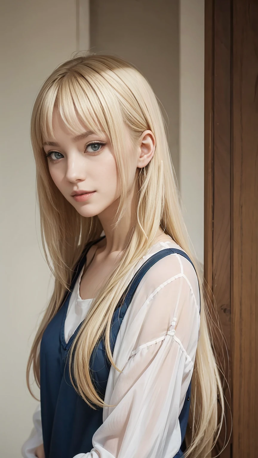 22 year old white female、hair color is blonde、blue eyes、long hair、straight hair、accessories on wrist、I&#39;m wearing a choker、skin is smooth、a smile、Slender but muscular body、My heart is pounding、a smile、wearing a skater dress、wearing red high heels、I&#39;m sitting on a stone staircase in the city, resting my chin on my chin.
