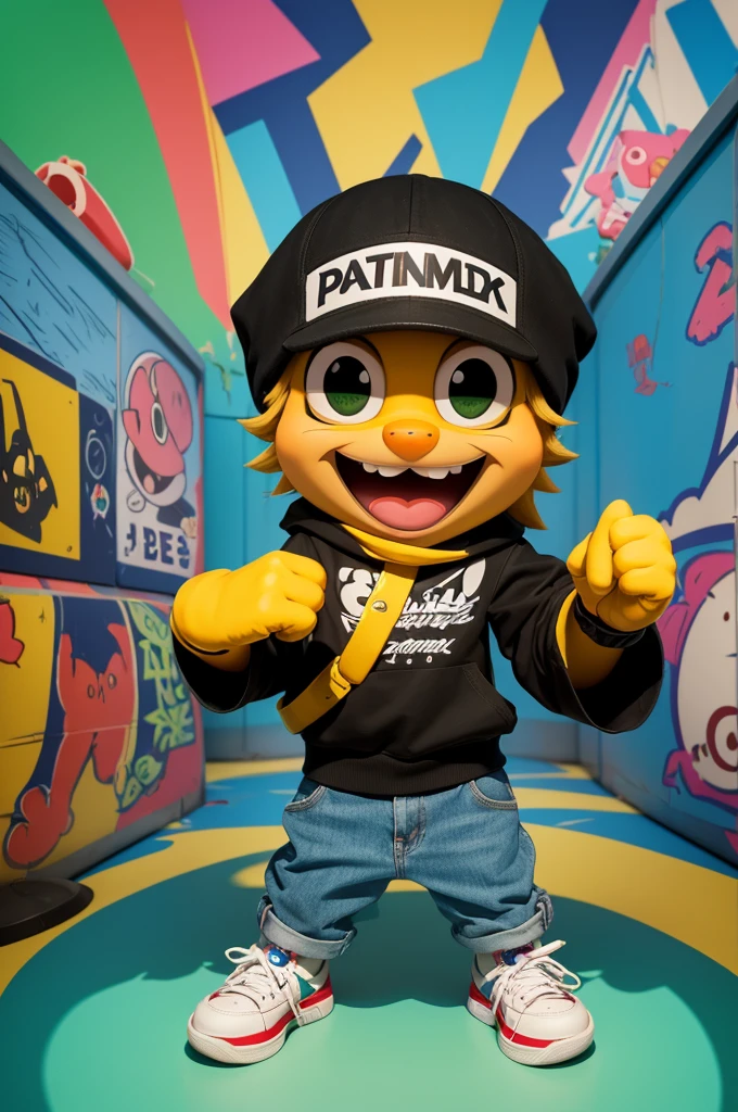 Create a character that has the style of games and animations like Parappa, Bombrush Cyberfunk, jet set radio, For example