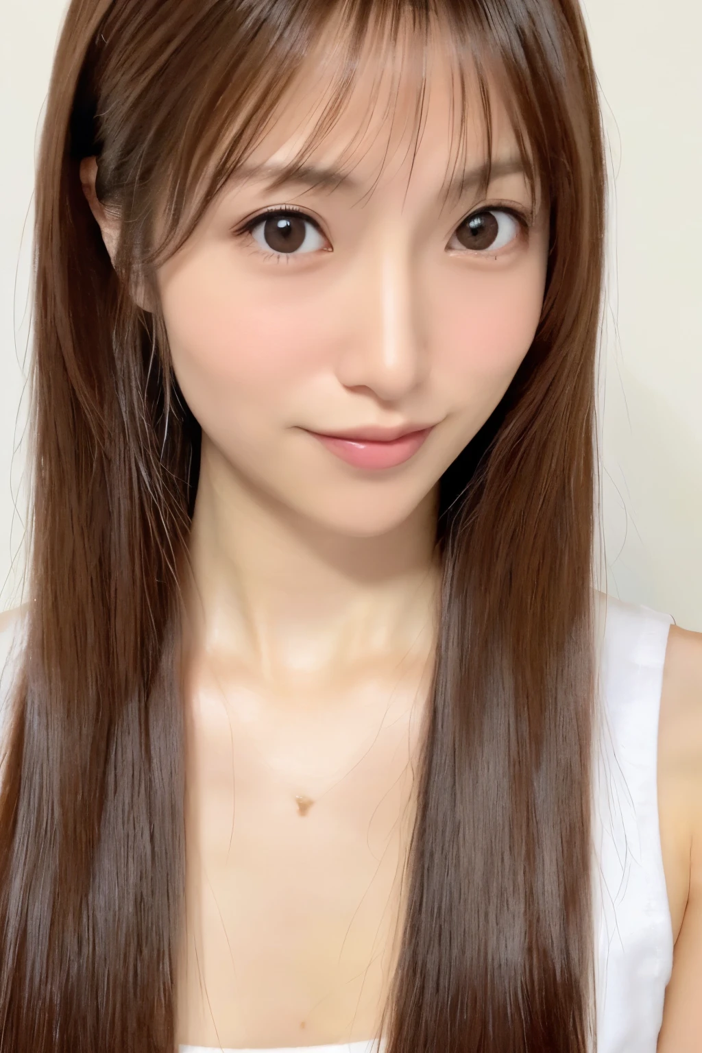 (High reality photograph, high resolusion), Skinny Japanese lady, 30 years old, cute face, detailed face, detailed eyes, various hair style, skinny figure, correct body anatomy, ((looking straight ahead)), facing the camera directly, single photo, a photo captured the best moment expressing the beauty and brains, ((with simple background))