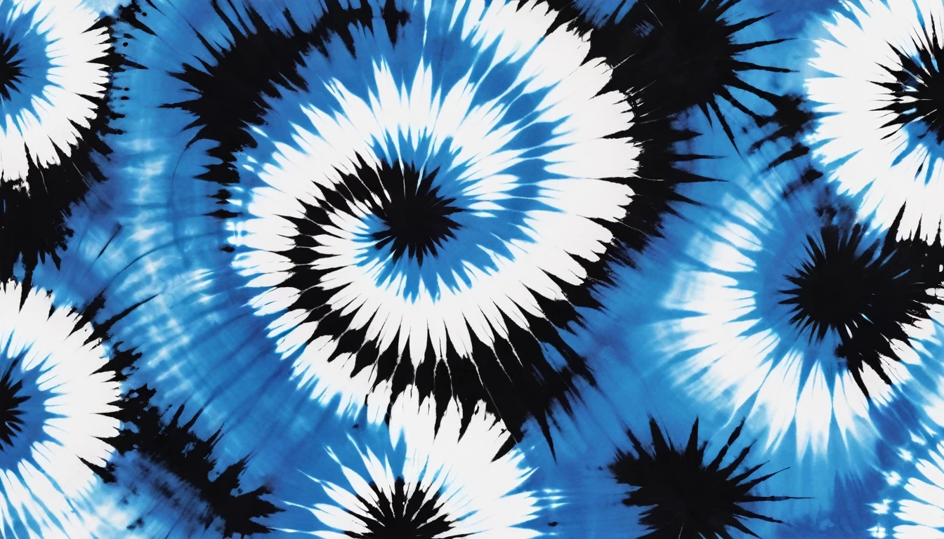 Black, white and blue tie-dye pattern