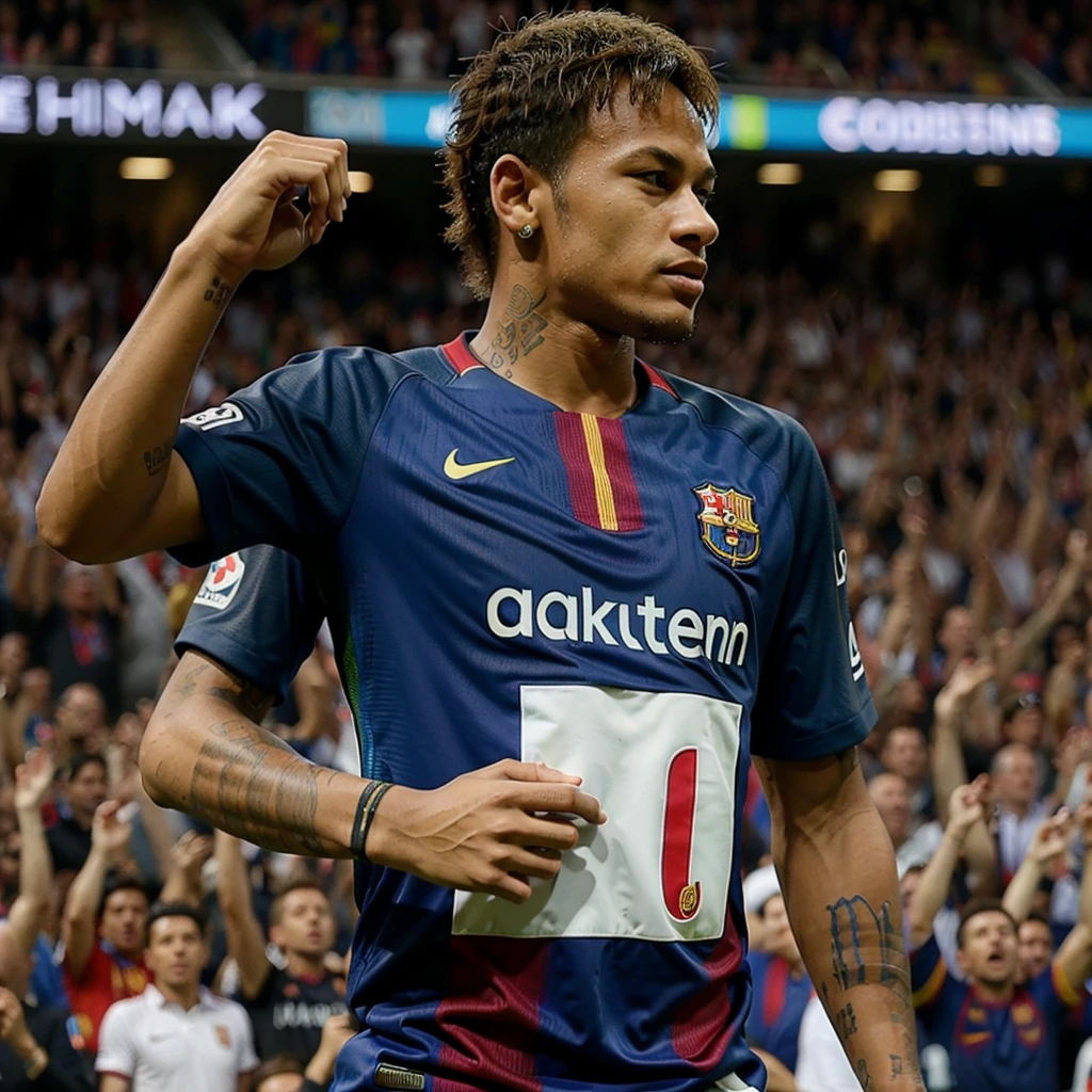 Neymar with the Barcelona shirt 