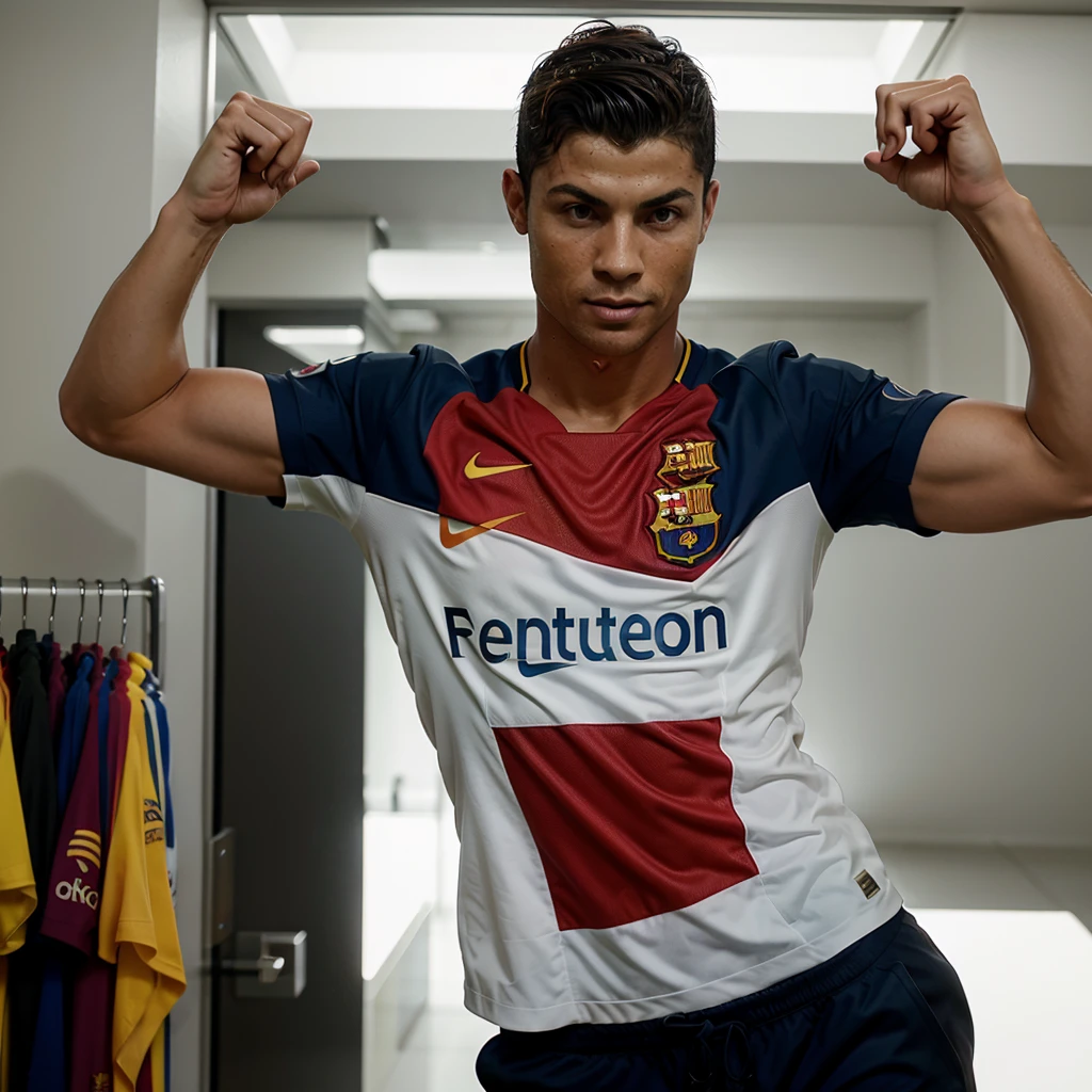 Cristiano Ronaldo with the Barcelona shirt