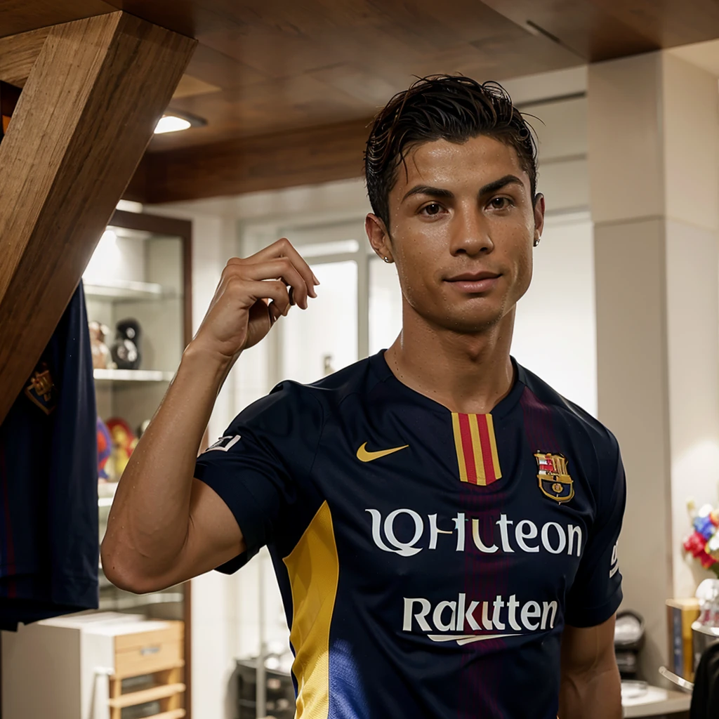 Cristiano Ronaldo with the Barcelona shirt