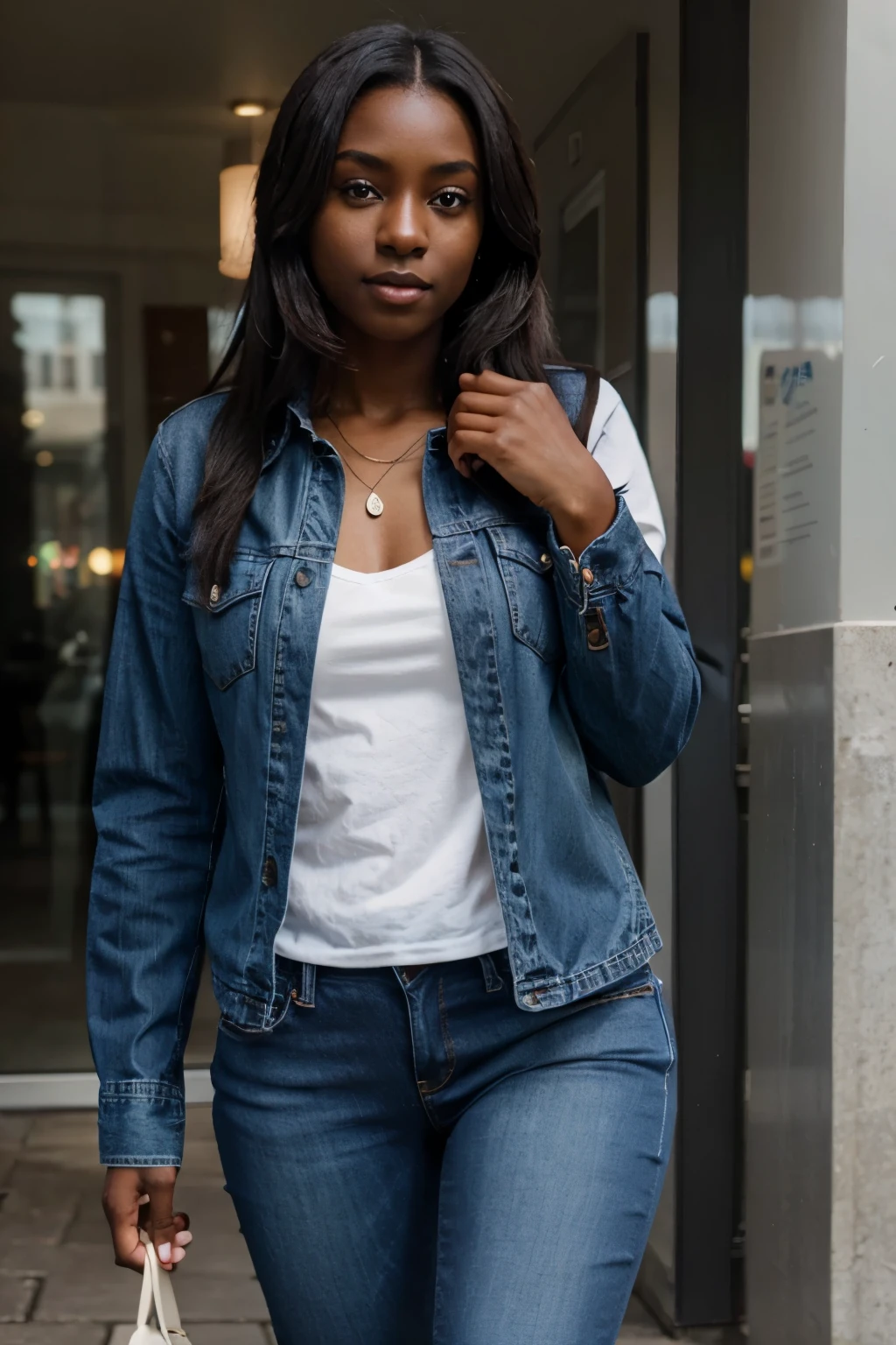Dark Skin Girl With Jeans