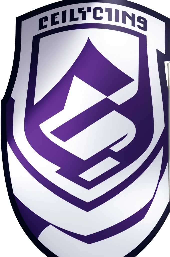 Football team shield with white and purple color, Cocaínos FC written inside it, just the shield and in 2D in PNG