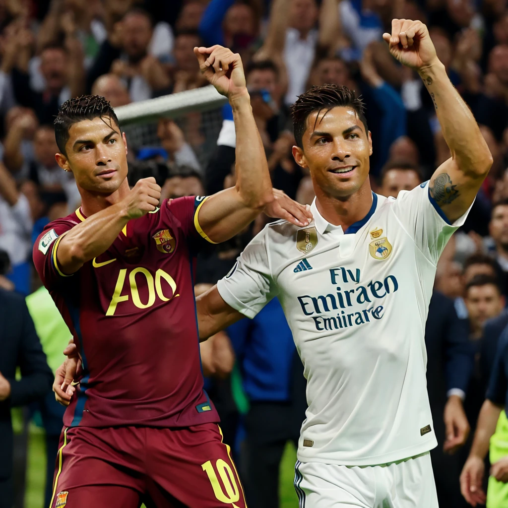 Cristiano Ronaldo with Messi 