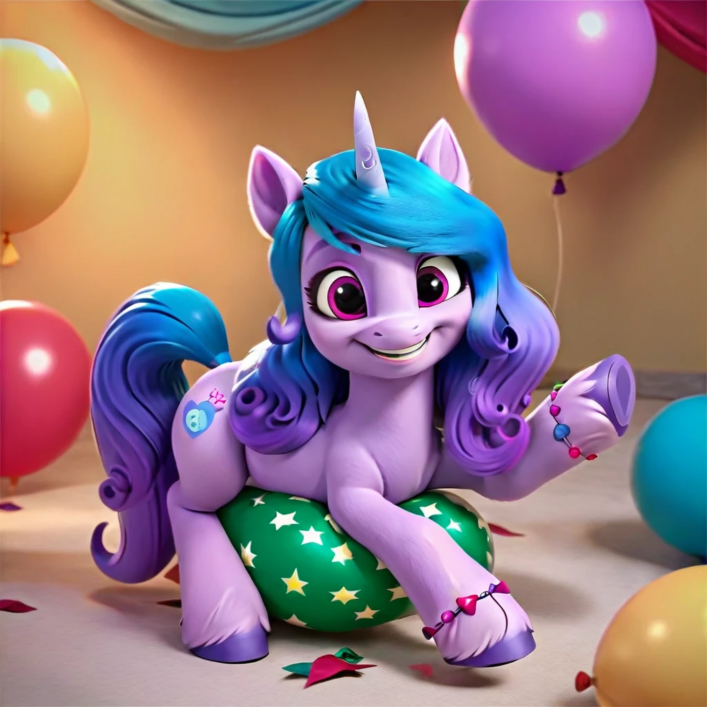 score_9, score_8_up, score_7_up, score_6_up, score_5_up, score_4_up, 
female, Izzy Moonbow, solo, looner, nonpop, balloon nonpop, detailed background, party, selfie, fanservice, plot, balloon fetish, balloon support, 3d, hd, 4k, solo,
safe, rating safe,
spread legs, plot, blowing up balloons, balloon blowing, wide hips, arched back, overinflated balloon, tight balloon, necked balloon, translucent balloon, white star print on balloon, balloon inflation,
motion blur, bouncing, squeaking, noisy, loud,
My Little Pony: Make Your Mark, My Little Pony: A New Generation, cinematic, dynamic angle, depth of field, bloom, subsurface scattering