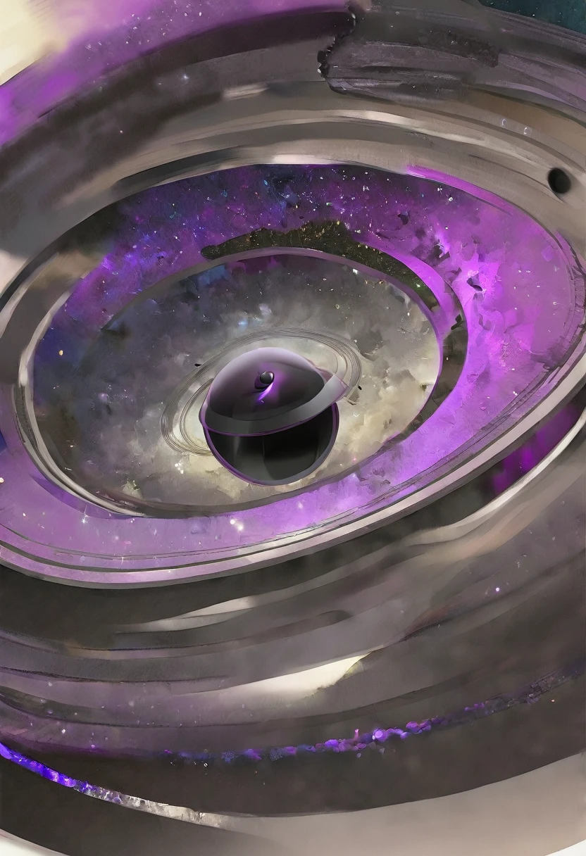 A black hole in the universe,Purple black hole,It looks like Saturn with rings