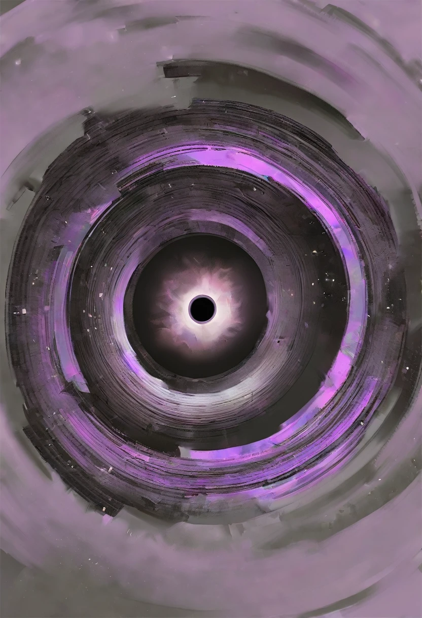 A black hole in the universe，Purple black hole，It looks like Saturn with rings