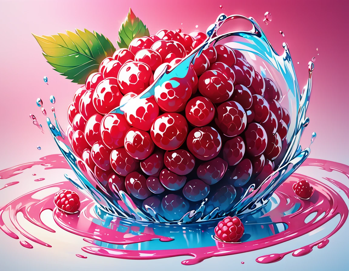 「Raspberry!」 cursive cute logo, correct spelling, commercial design, plump texture, wet and shiny vinyl texture, raspberry-colored gradient coloring, plain background, sharp focus, vivid colors, pop, modern, sophisticated and eccentric, full of vitality, lively, minimalist, high quality, detailed, (best quality,4k,8k,highres,masterpiece:1.2), ultra-detailed, (realistic,photorealistic,photo-realistic:1.37)