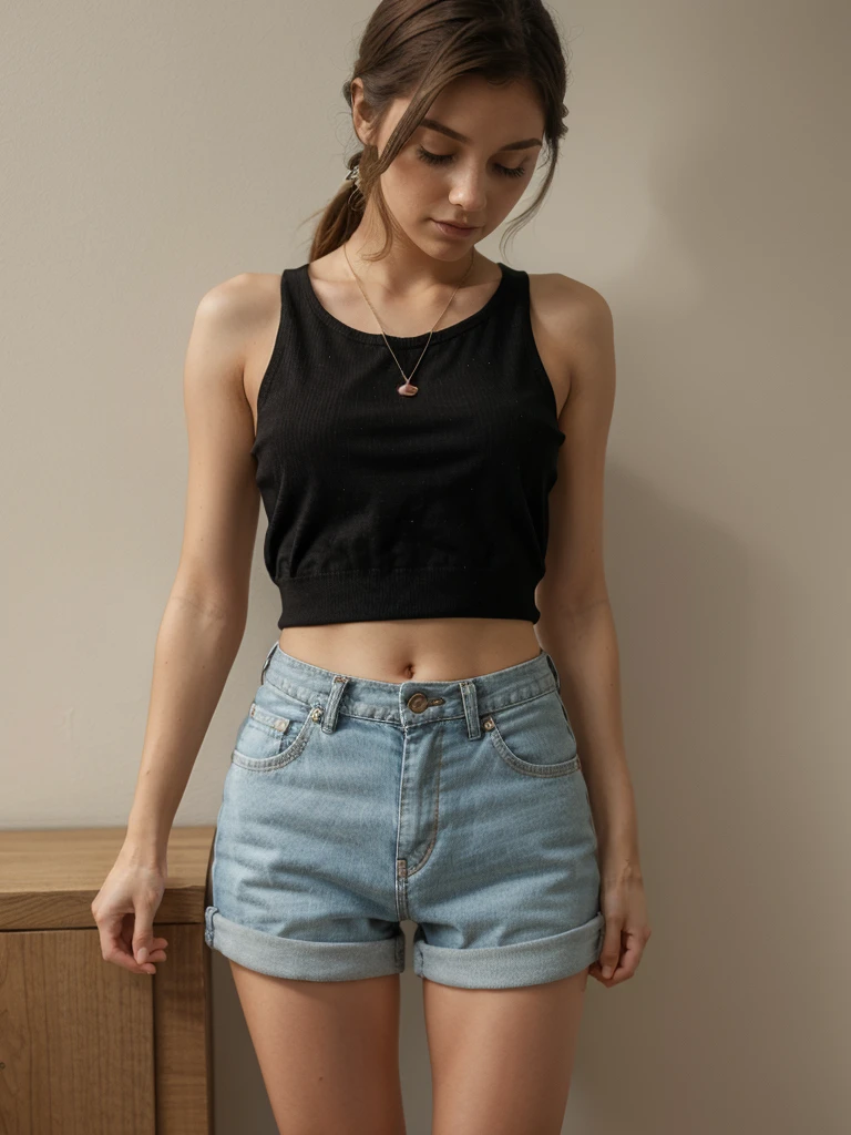 Girl, short pants,