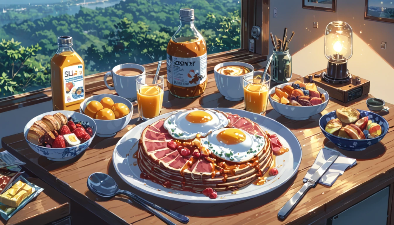 ((Anime: 1.4, Illustration)), (Masterpiece, Top Quality, Best Quality), (Ultra-Detailed, Absolutely Resolution), ((16k, HIGH RES)) (breakfast, morning, lighting), ( Anime: 1.4, Illustration)), (Masterpiece, Top Quality, Best Quality), (Ultra-Detailed, Absolutely Resolution). Ak {Lofi Art, Style of Laurie Greasley, Style of Makoto Shinkai, Anime Aesthetic}, BREAK {(Produces IMAGES WITH ITH INFORMATION THAN 40 Million Pixels with Cinematic-Like Detailed Textures S Hot on a Sony slur).}