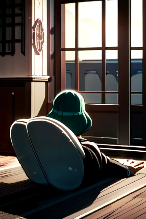 Kidou Yuuto with Fudou Akio lying on his legs
