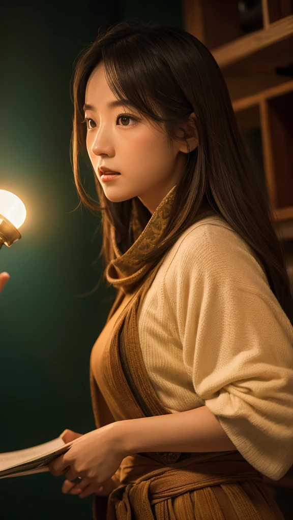 (ink, wonderful: 1.3, Unified 8k wallpaper, Realistic, detailed: 1.2, masterpiece, figure), [((1 Girl), upper_body, Dynamic Angle, world masterpiece theater: 1.2, Highest quality, Suppressed, beautiful, Ghost Dance Sweater, Long hair flows, Soft gloss: 0.8, chrysanthemum), :( Cinema Lighting: 1.3, only_Flare: 1.2, Elements of Dunhuang)]