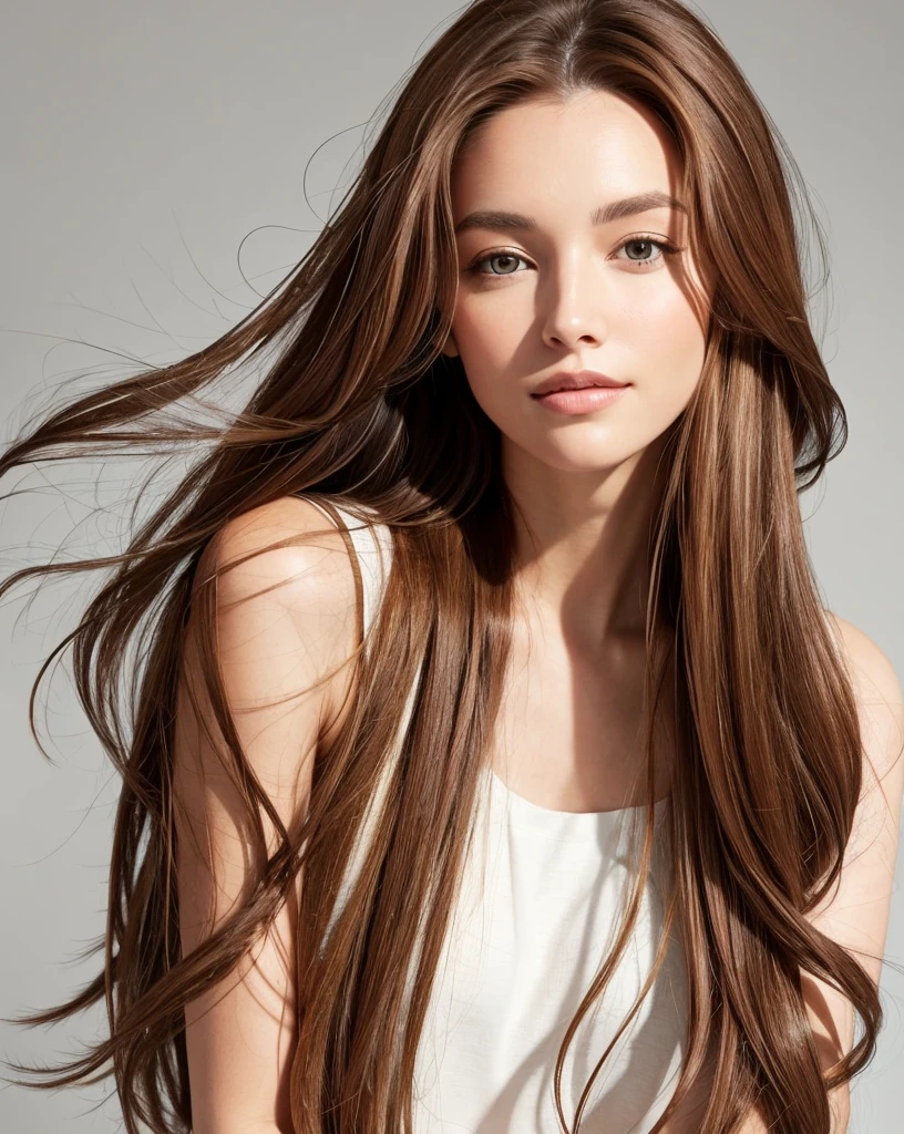 whole body、A woman with long brown hair and a white top, Light brown hair, Light brown hair, Natural brown hair, thin and shiny hair, Soft Hair, Light brown silky hair, Brown Haired Girl, Flowing brown hair, Beautiful light brown hair, Light brown hair, Straight brown hair, 長くFlowing brown hair, Medium brown hair, Brown long hair