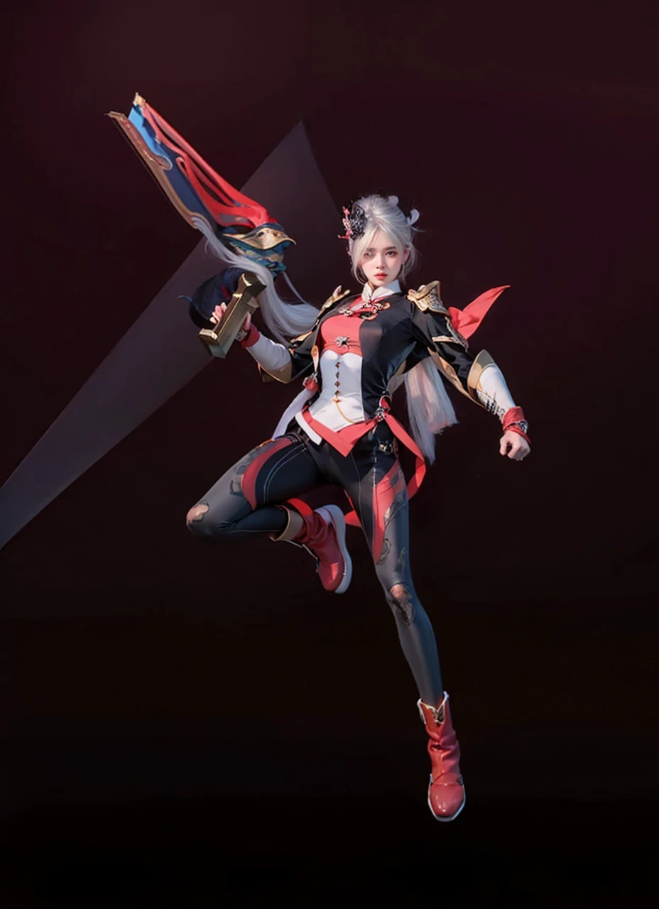 image of a woman with long white hair and chinese martial art clothes, Shenhe from genshin impact, onmyoji portrait, white haired deity, ((bangs)), onmyoji detailed art, beutiful, detailed, detailed background, realistic, photo realistic, beutiful girl, pretty girl, (((hair over one eye))), grey eyes, cosplayer, instagram filter