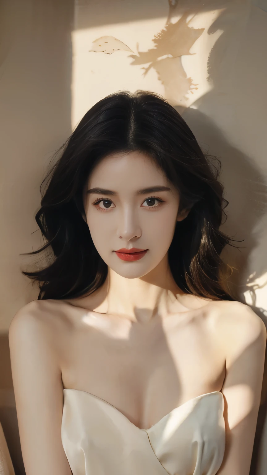 Best quality, masterpiece, Ultra-high resolution, (realistically:1.5), RAW photos, Lovely, in the dark night, depth shadow, Low Tone, Cold Light, Sexy look,Shoulder length straight bob hair,Slim,Cleavage,Looming nipples