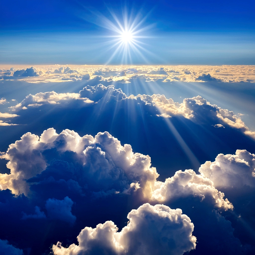 brightness and blinding radiance among the clouds of the sky, as a reference to God the Father.