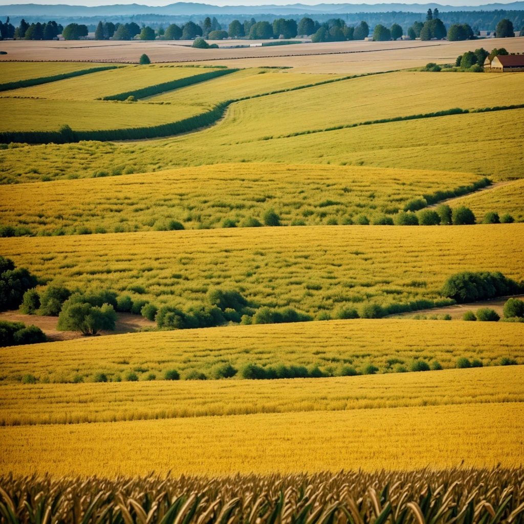 a lot of grain west in the field.
