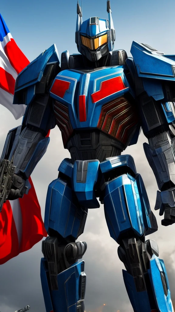 president putin, transformers, war background, advanced weapon, armours, russian flag, big
