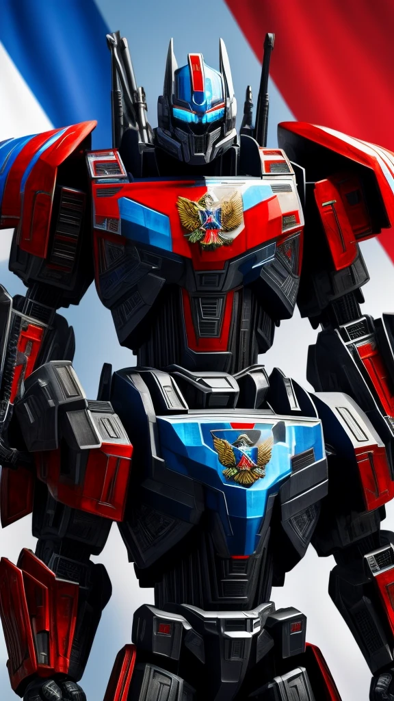 president putin, transformers, war background, advanced weapon, armours, russian flag, big