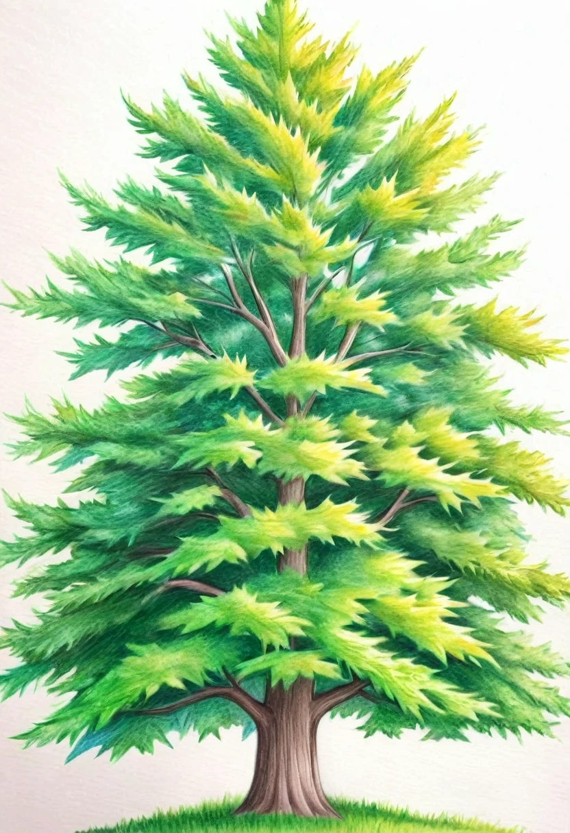 tree, colourpencils style, simple