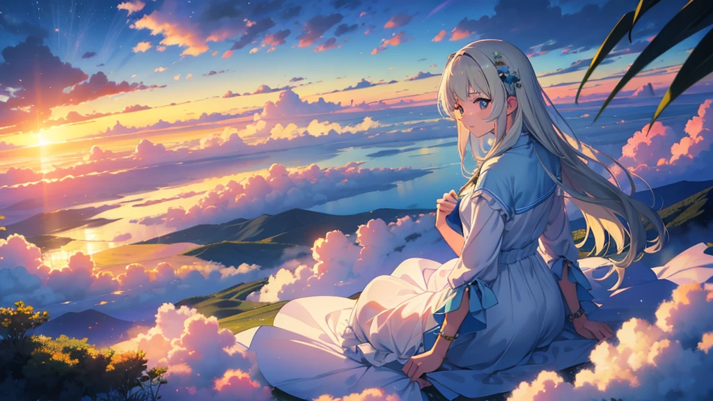 最high quality、high quality、女god、A clear and pretty face、Heaven, Sanctuary, Paradise、ギリシャのgod々、Heavenly Grassland、Long dress、god々Shi、god秘的な、雲の中にギリシャのgod殿、You can see the sea of clouds