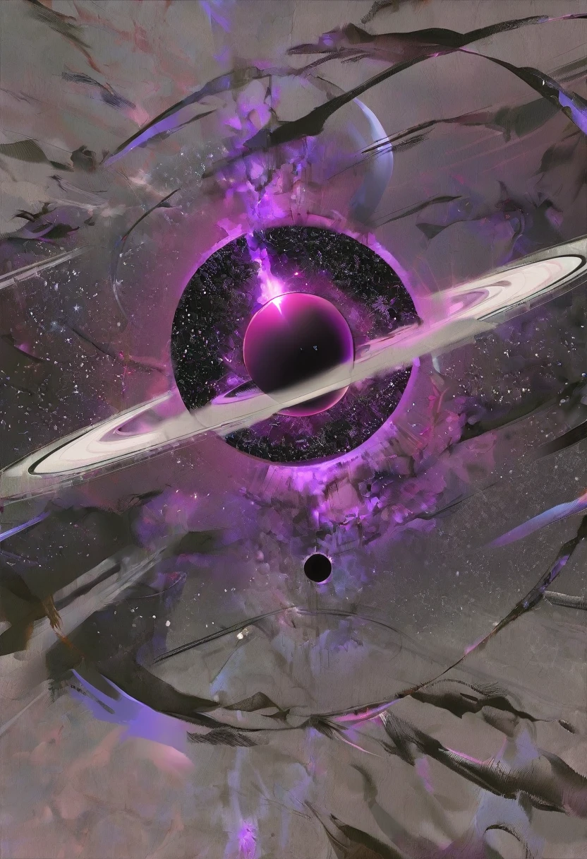 A black hole in the universe,Purple black hole,It looks like Saturn with rings