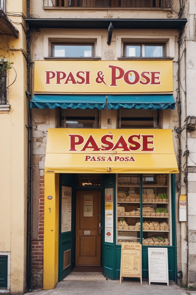 Logo of a pasta house with a box of pasta called "PASTA HOUSE"