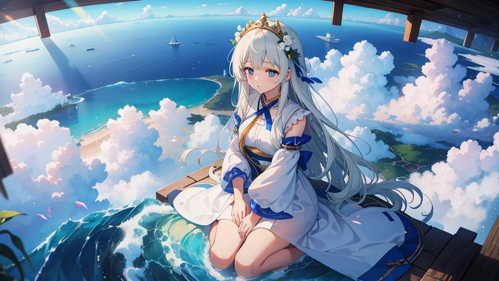 最high quality、high quality、女god、A clear and pretty face、Heaven, Sanctuary, Paradise、ギリシャのgod々、Looking down from heaven、Long dress、god々Shi、god秘的な、雲の中にギリシャのgod殿、You can see the sea of clouds