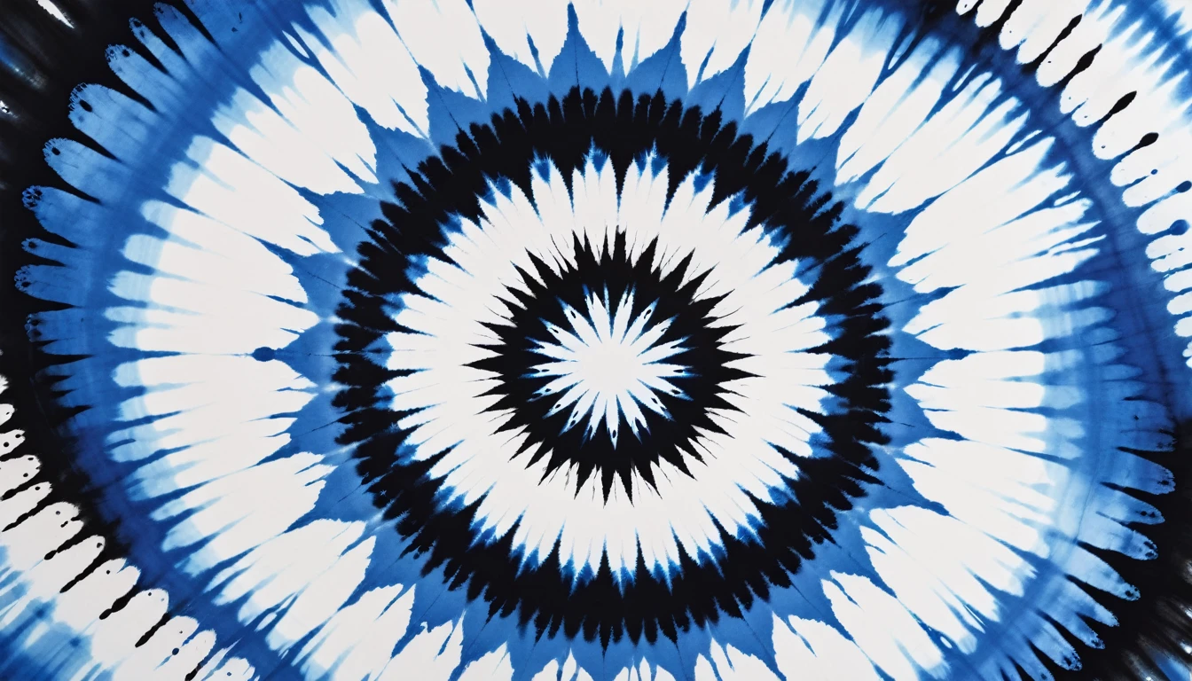 Black, white and blue tie-dye pattern,Ink,Center Focus