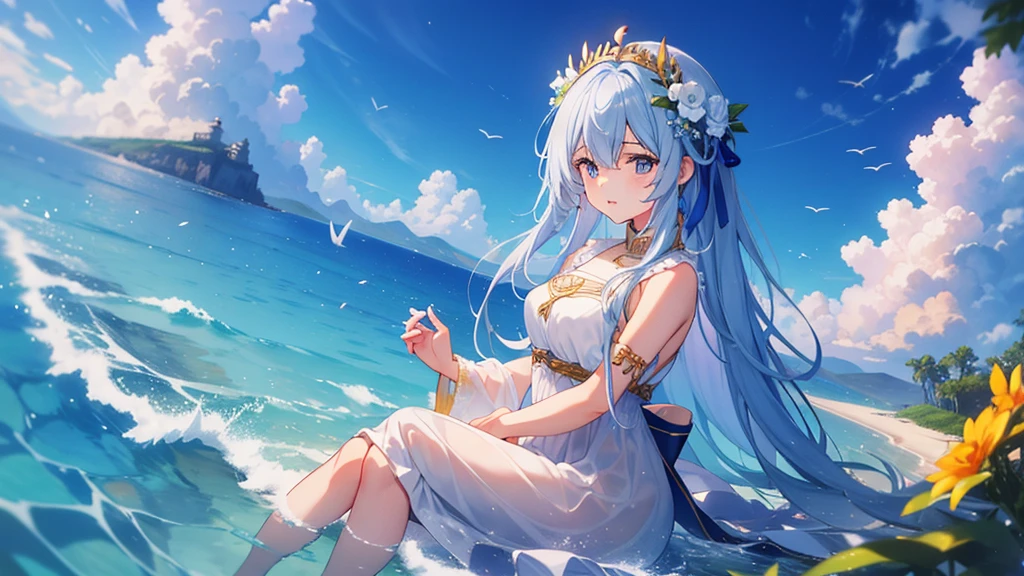 最high quality、high quality、女god、A clear and pretty face、Heaven, Sanctuary, Paradise、ギリシャのgod々、Looking down from heaven、Long dress、god々Shi、god秘的な、雲の中にギリシャのgod殿、I can see the bottom