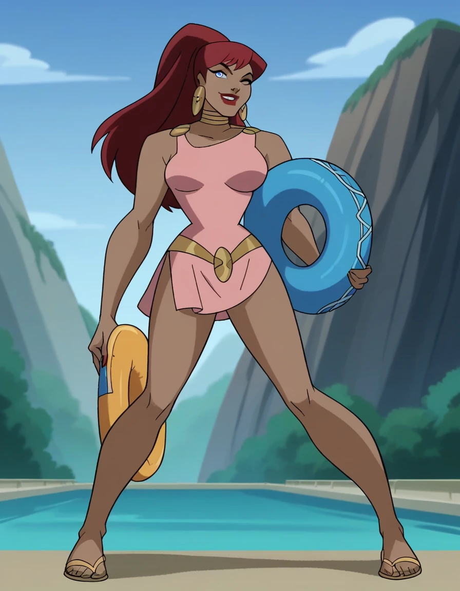 (vilma from scobby doo), standing in front of the mirror in her room, braless and in orange thong, beautiful breasts, (Vilma dinkley real action), photorealistic image, ((vilma scooby doo))