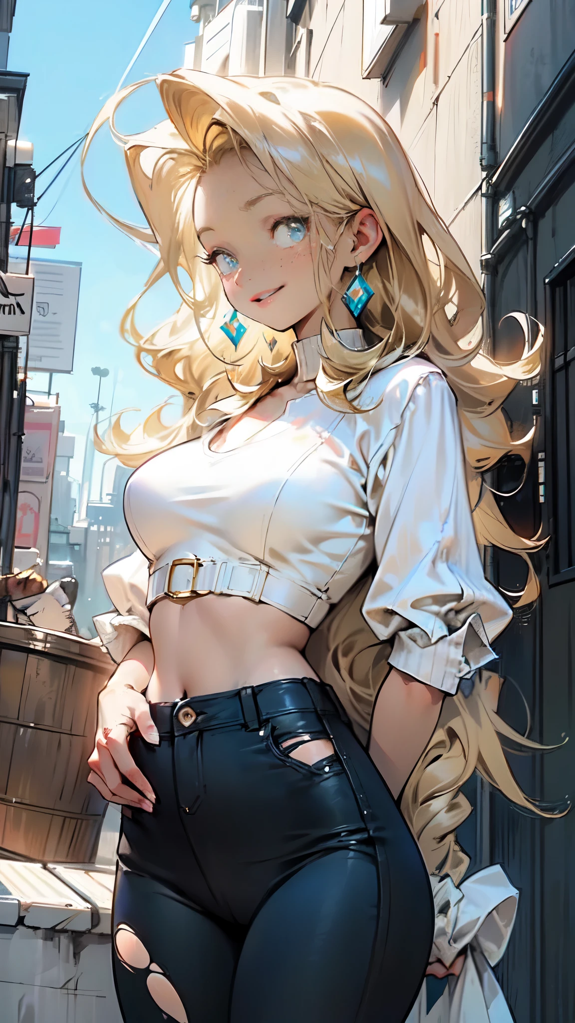 (( ภาพstraight face )) ((best quality)), ((Masterpiece)), (details), Young woman ,cat ears ,yellow hair , beautiful girl hair , according to green , Hot outfit, jeans skirt , bright , big breasts , Big waist, straight face ,sexy,outpost