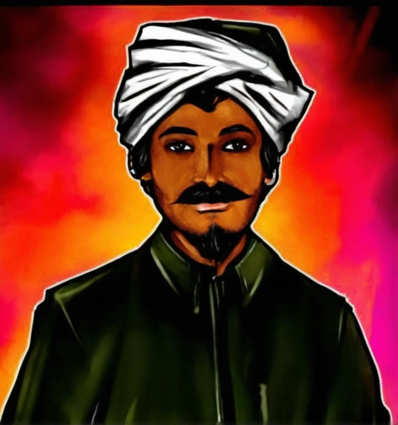 A man wearing imamah, 50 years old, high detail skin texture, moustache in the face, brown skin, wearing white turban, wearing white gamis outfit,