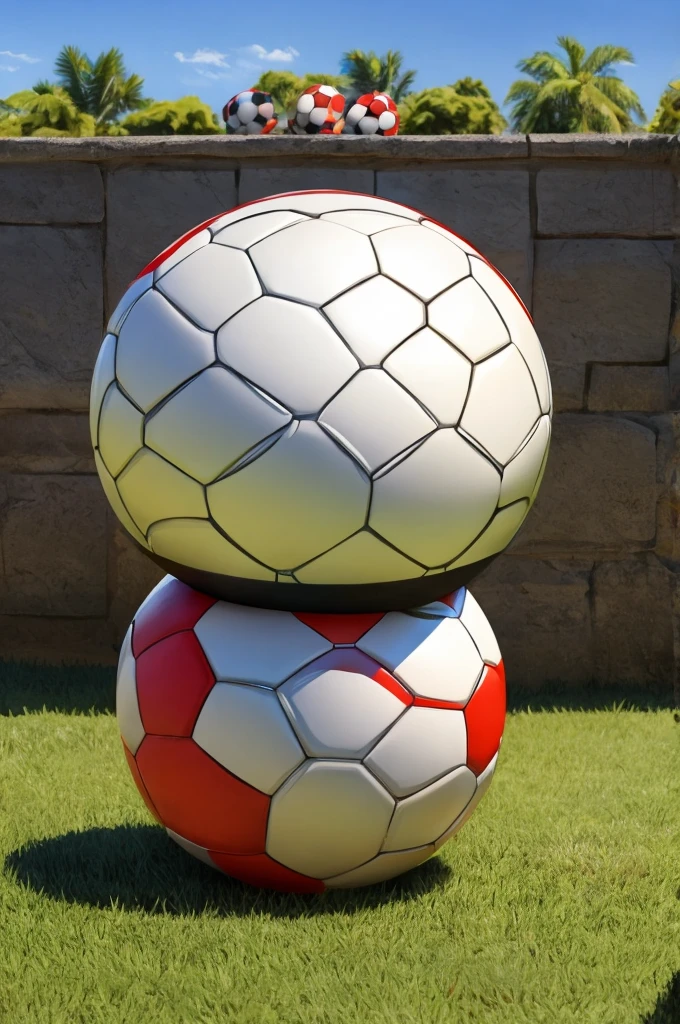 Make a full-bodied moai with a soccer ball